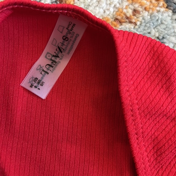 NWT Zaful Red Strapless Ribbed Bikini - Picture 6 of 7